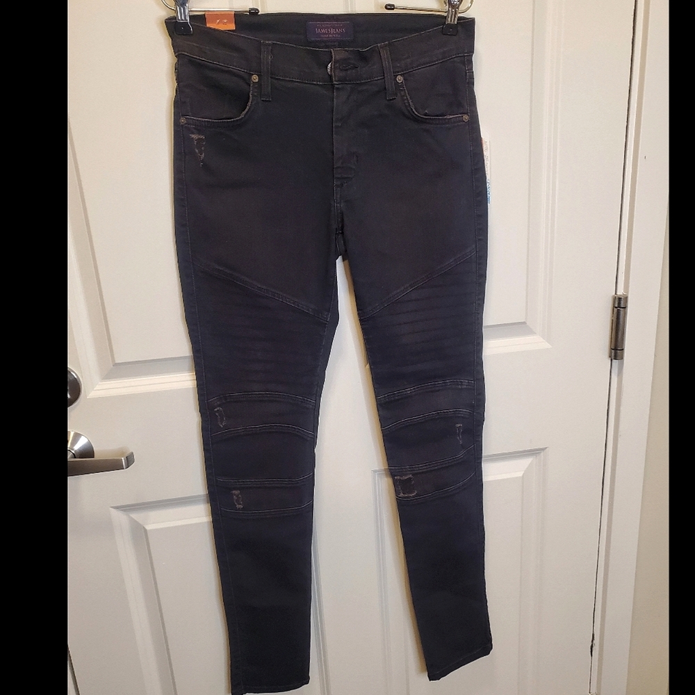 NWT NEW JJ James Jeans Tate Motorcycle Skinny Size 27 Black